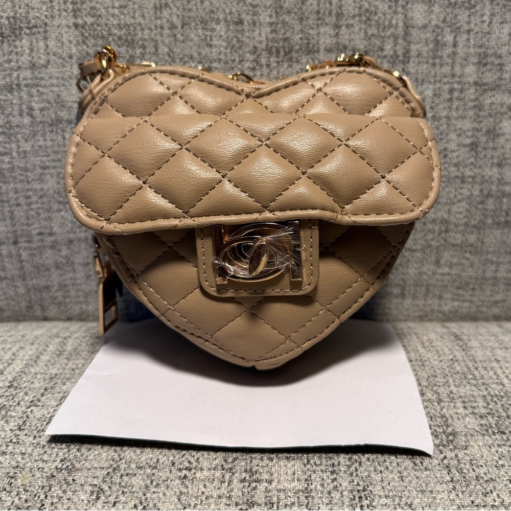 bebe Solana Quilted Heart Crossbody Bag